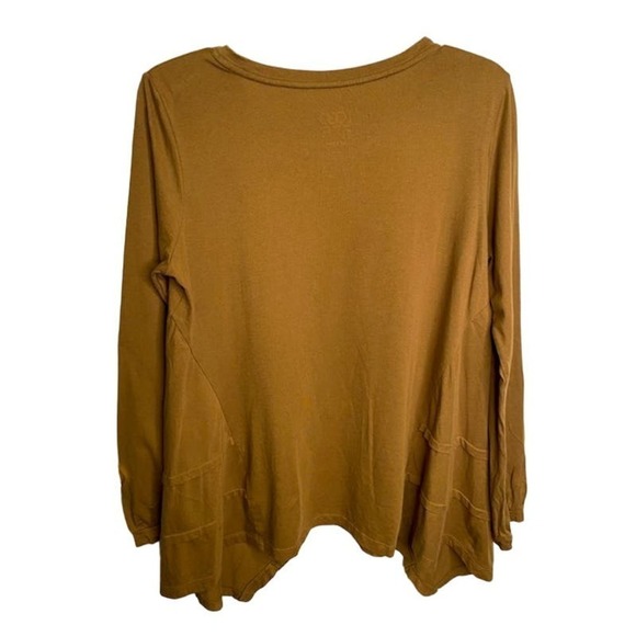 Lori Goldstein Logo Shark Bite Hem Women's Tunic Size Small Chartreuse - Picture 2 of 5